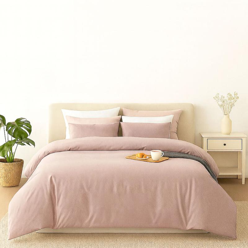 모달 & 이집트산 코튼 이불 커버 세트 (핑크)