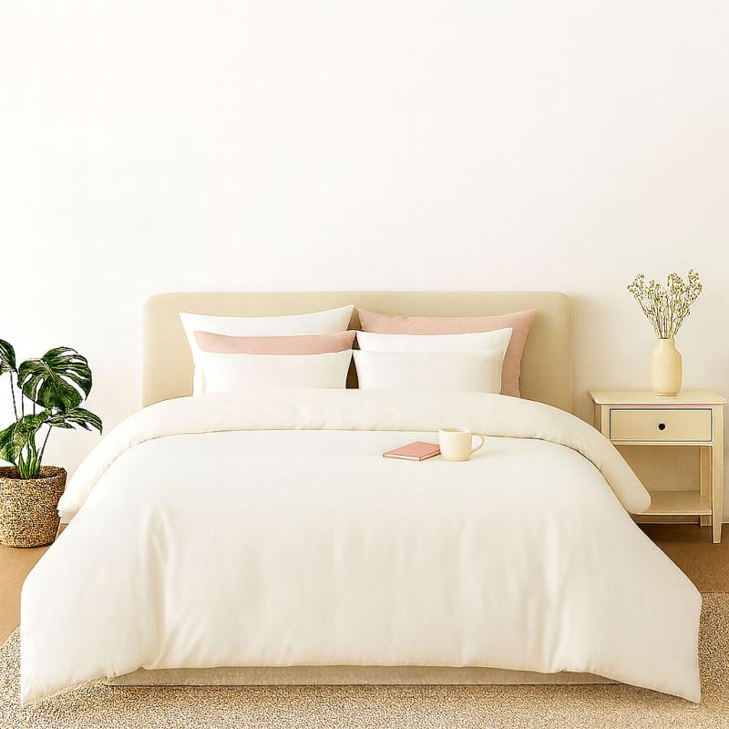 모달 & 이집트산 코튼 이불 커버 세트 (하얀색)