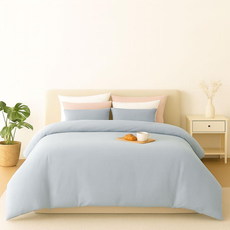 모달 & 이집트산 코튼 이불 커버 세트 (하늘색)